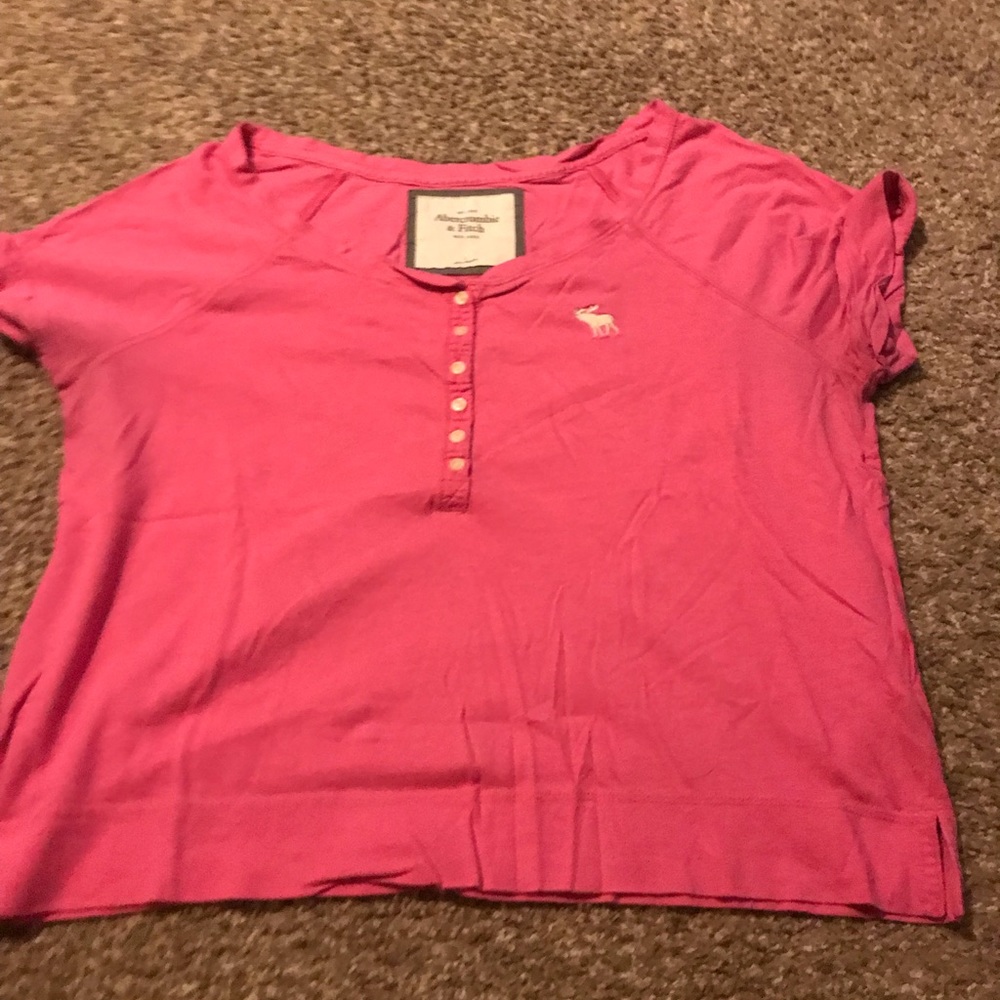 Abercrombie and Fitch pink crop top
